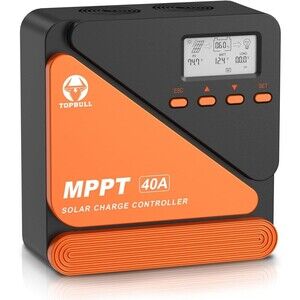 TOPBULL MPPT Solar Charge Controller 40A 12V 24V Battery